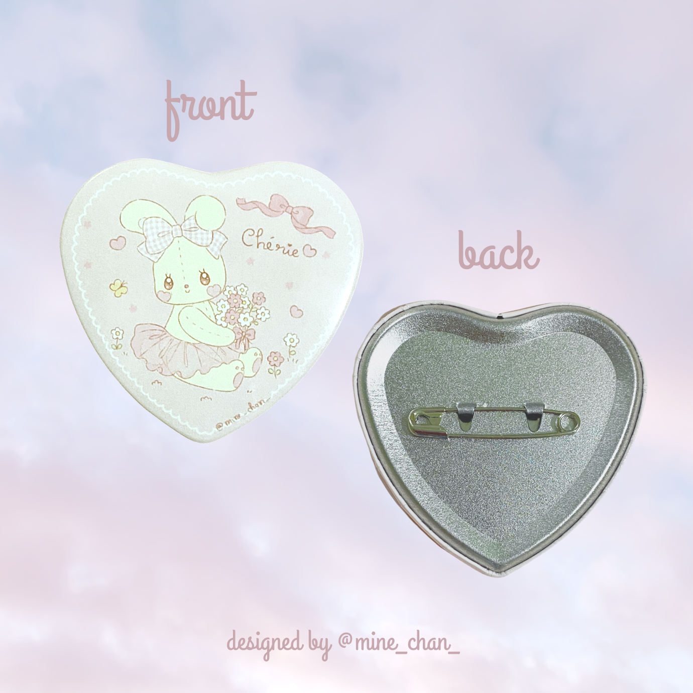 Chérie Heart Pin Button ♡ Mine-chan