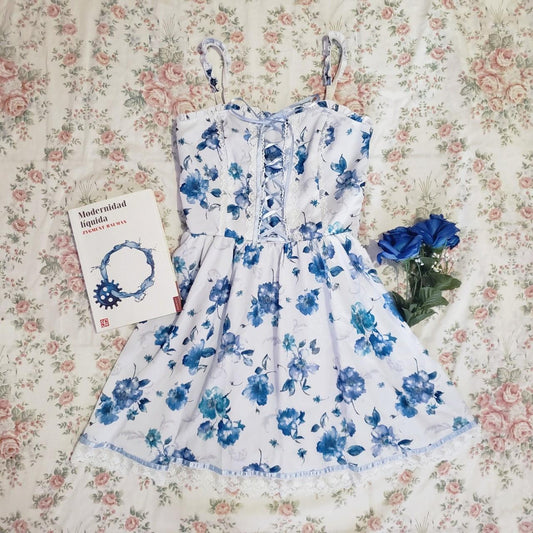 Blue floral corset dress ♡ Axes Femme