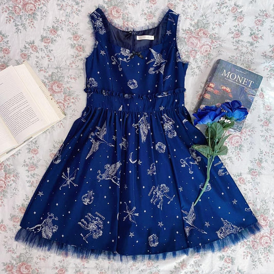 Navy Blue Horoscope print dress ♡ Ank Rouge